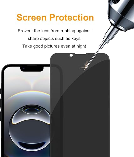 Miniatura 98 de PEHAEL Paquete de 2+2 protectores de pantalla de privacidad para iPhone 13 Pro con protector de lente de cámara, cobertura completa, película