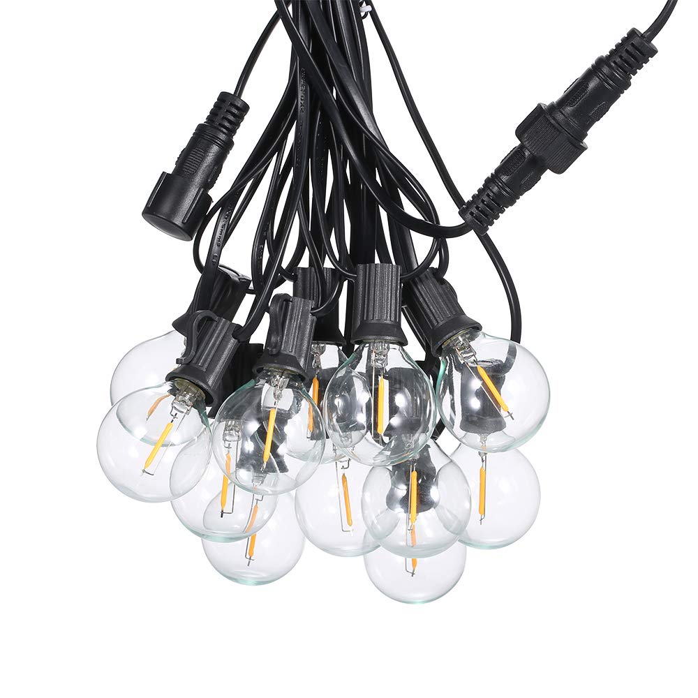 Tomshine AC 220V-240V 21.33ft E12 Base G40 LED Fairy String Light No Dimmable 12+1 Globe Bulbs IP 44 Water-resistant for Patio Garden Backyard lighting Christmas Holiday Wedding Party Decorations