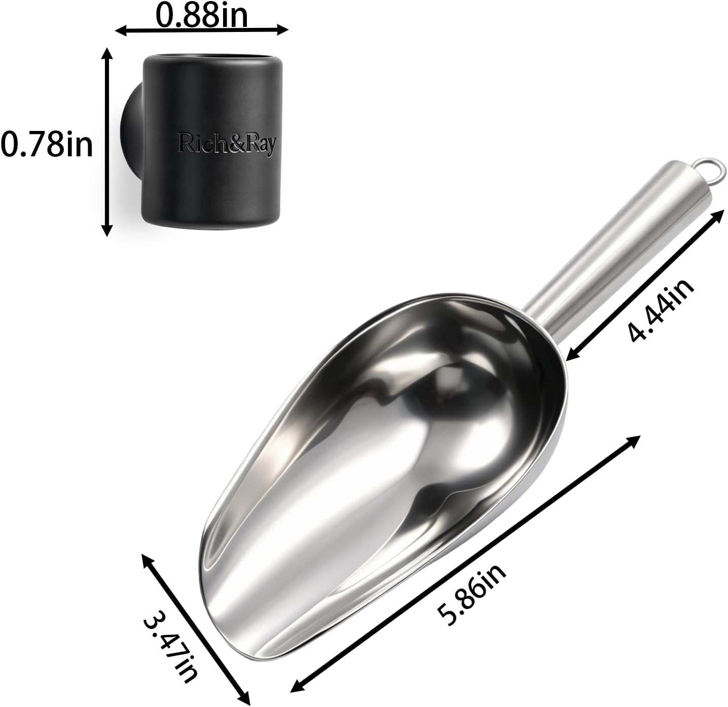 Rich&Ray Ice Scoop with Silicone Magnet Holder