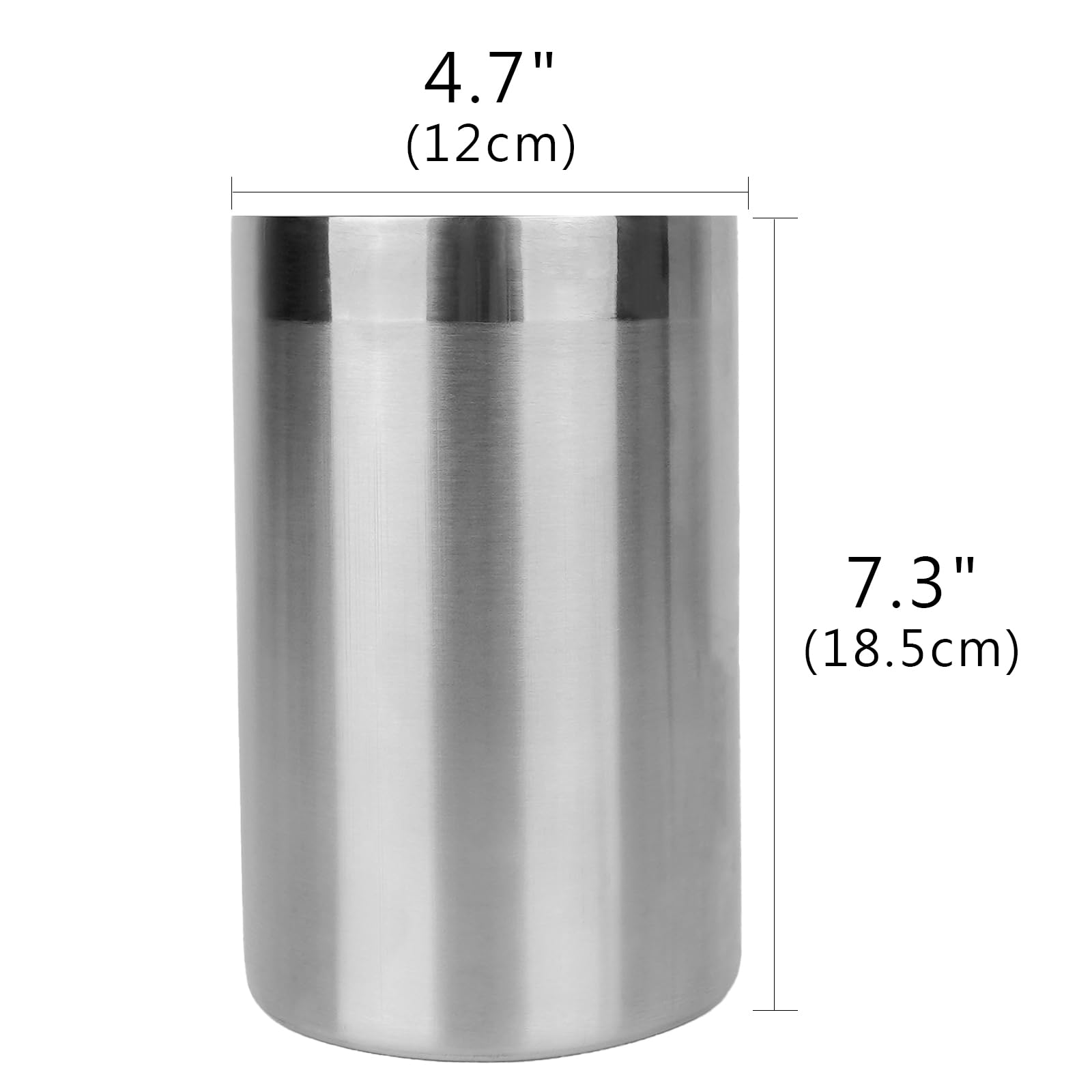 DODAMOUR Wine Chillers for Bottles, Stainless Steel Double Wall Wine Chiller Cooler Bucket, Insulated Champagne Chiller Ice Bucket Fits 750 ml Wine Bottle for Bar (Silver)