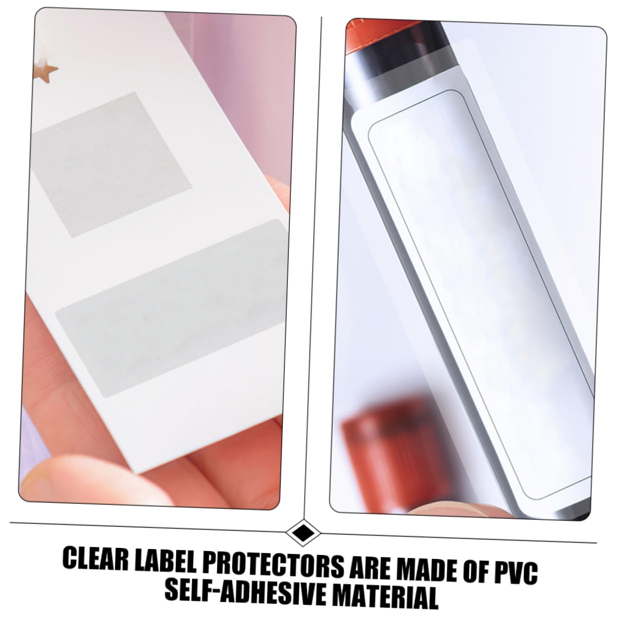 STOBOK Etikettenschutzhüllen 500 Stück Selbstklebend Pvc Transparente Verhindern Einrollen Erleichtern Scannen für Barcode und Etiketten in Bibliotheken Krankenhäusern und Büros