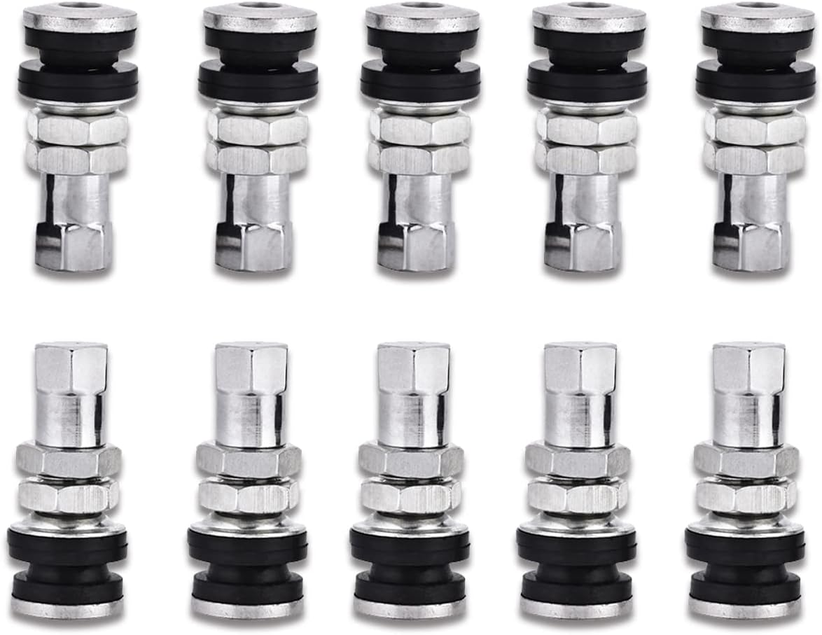 Keenso 10Pcs Tire Valve Stem Kit, Rustproof Metal Valve