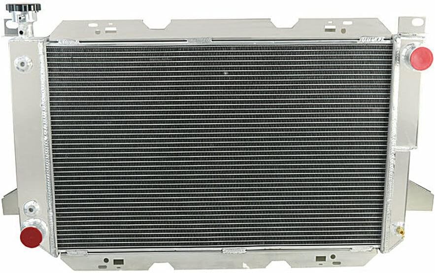 4 Row Aluminum Radiator + Shroud + Fan + Relay Fit 85-97 Ford F-150/F-250/F-350/Bronco/F Super Duty 5.0L 5.8L 7.3L V8 GAS/DIESEL