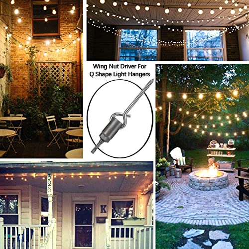 Ivyrise Upgraded Large Slotted Hurricane Wingnut Driver - Wing Nut Drill Bit Socket Tool, 1/4" Hex Shank For Panel Wing Nuts, Screws Eye C Hook & Q-Hanger, Steel #TOP6