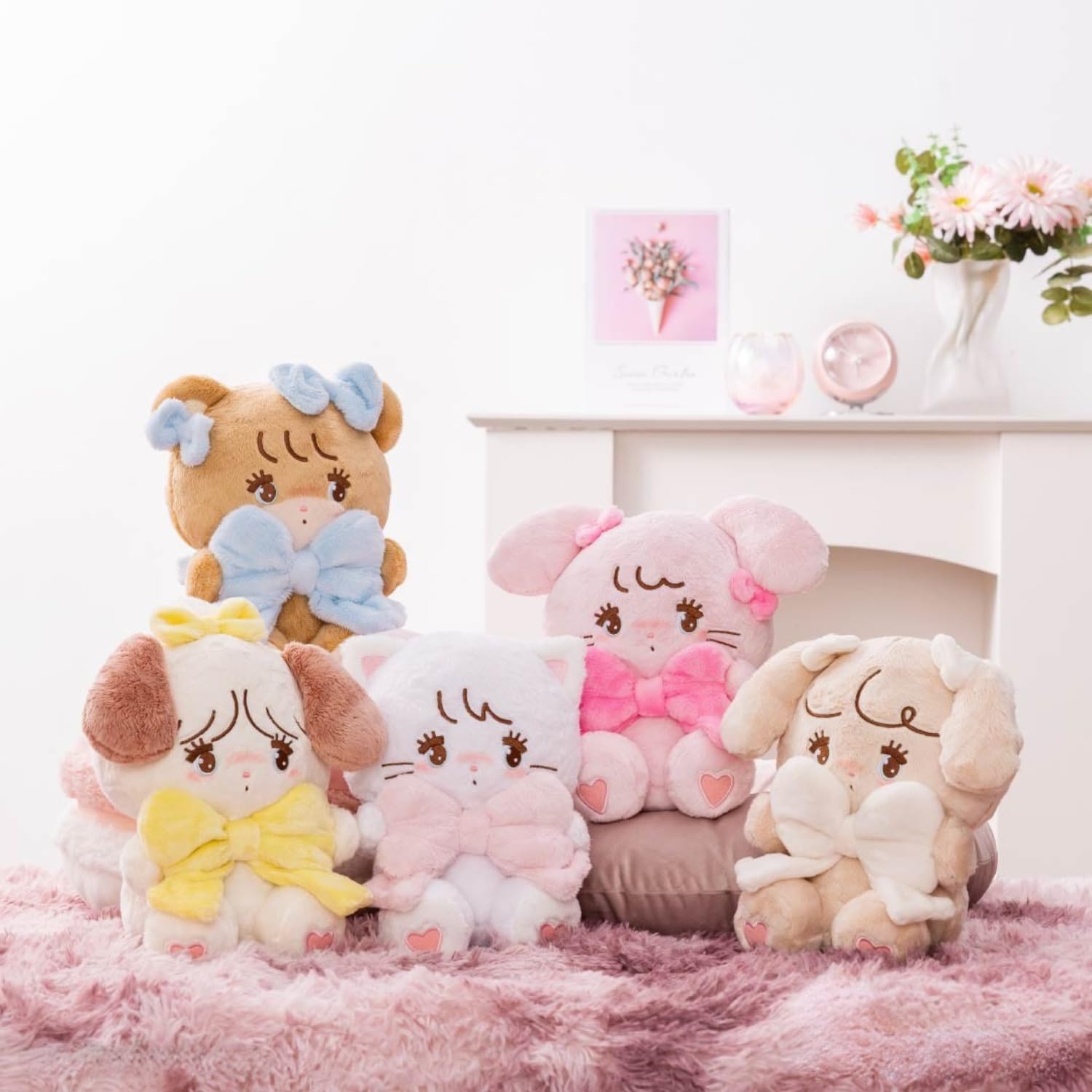 Amazon.co.jp: mikko characters 抱きしめ おリボン ぬいぐるみ みっこ 
