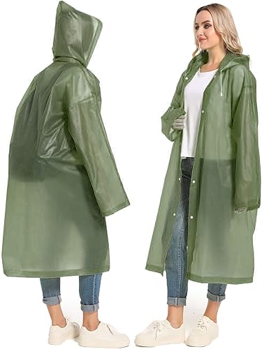 Miniatura 6 de 2 Ponchos de lluvia para adultos, impermeables, reutilizables, supervivencia de emergencia con capuchas y mangas, para mujeres y hombres