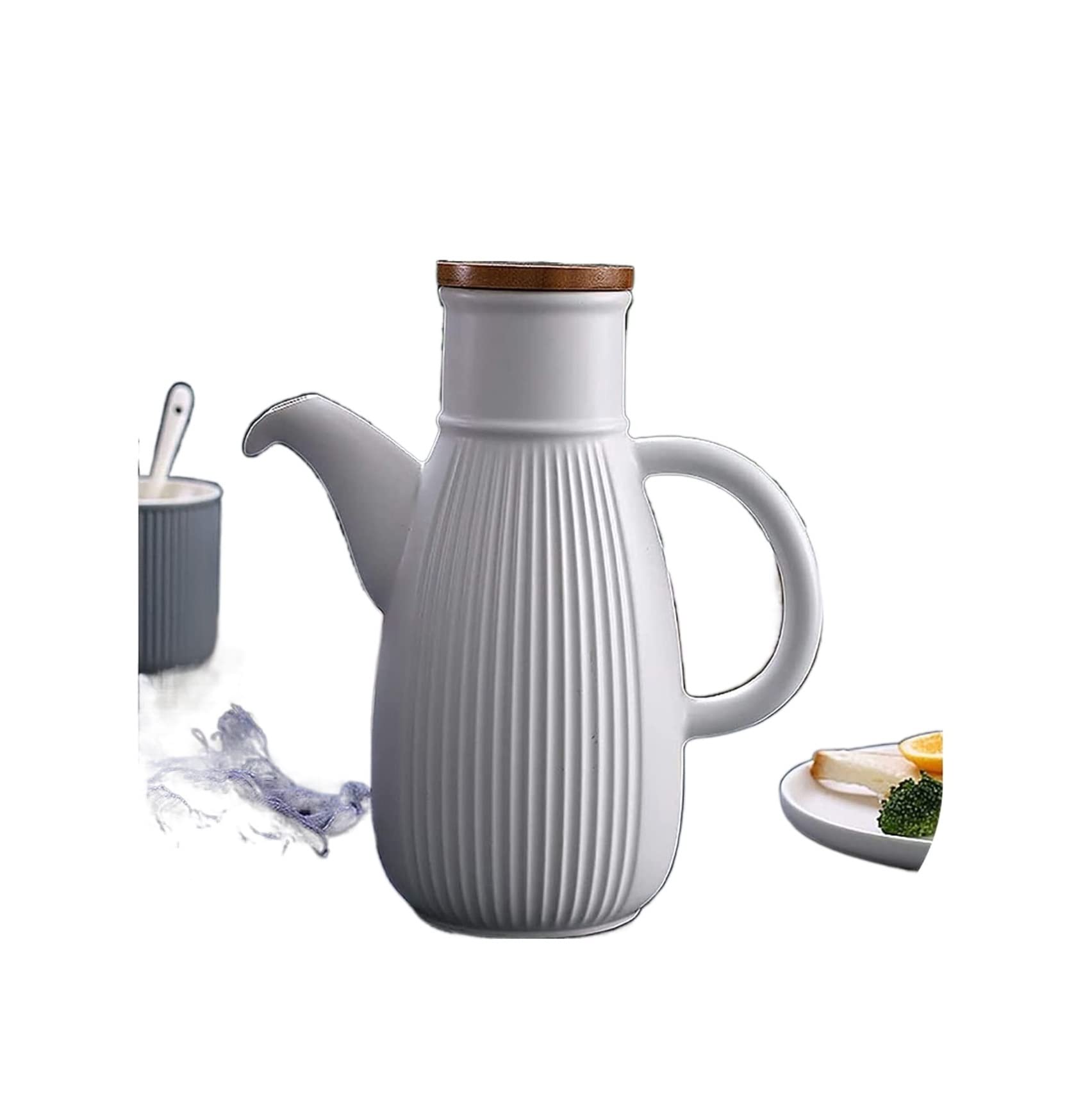 Set Olio e aceto Flacone Dispenser for aceto di Olio d'oliva da 750 ml, Bottiglia for condimento da Cucina Giapponese con Tappo a Prova di Polvere e a Prova di perdite Oliera