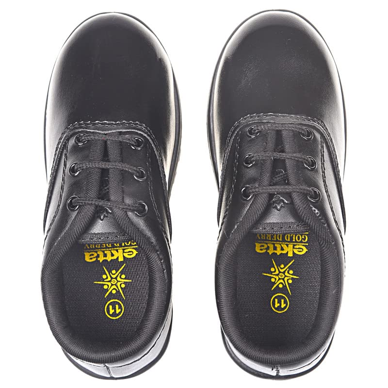 Ektta Boys Boy's Lace Up School Shoes White School Uniform Shoe 3 61+C71YCp4L