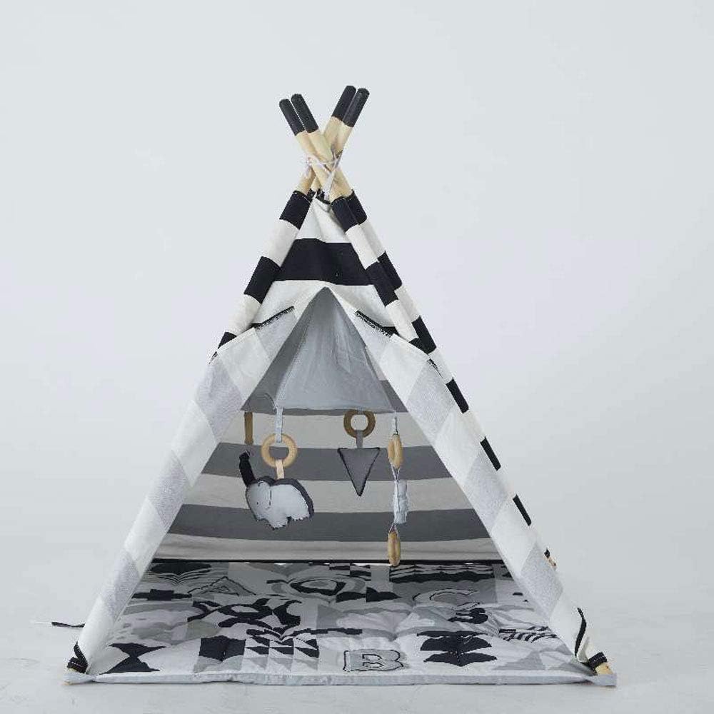 Gеt Pорulаr оƒƒеr Wonder&Wise Striped Indoor Baby Toddler Childrens Kids Foldable Canvas Activity Toy Teepee Play Tent House with ABC Floor Mat for Ages 6 Months and Up
