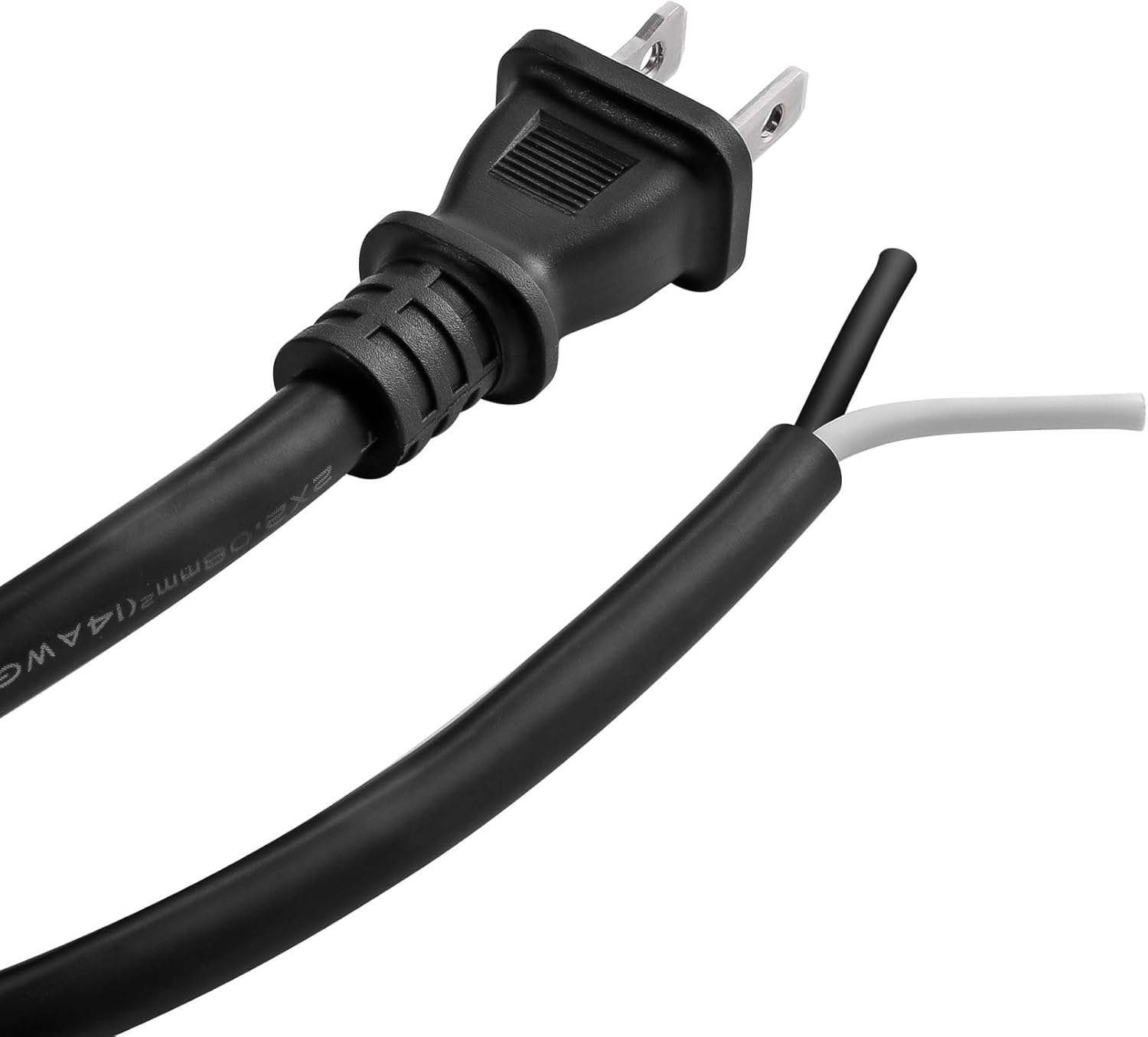 Power Tool Replacement Cord, 2 Prong Polarized 14 Gauge Replacement Power Cord with Open End, Heavy Duty 125V Supply Cable for AC Appliance, NEMA 1-15 Plug UL SJT 14AWG (6FT)