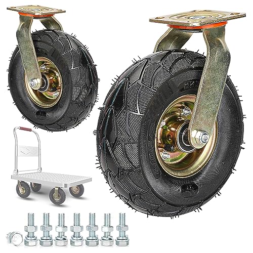 Roues pivotantes robustes anti-vibration en caoutchouc pour sol irrégulier