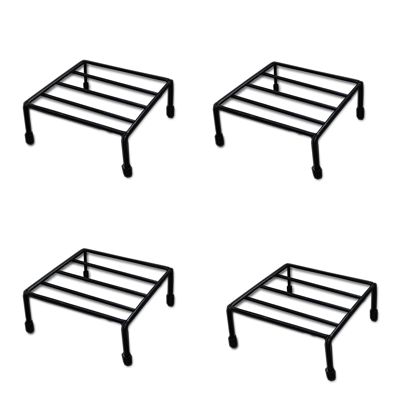 IRON LANDS Square Heavywith Rubberized Base Indoor Outdoor Planter Plant Pot Gamla Flower Kitchen Stand (Set of 4 pcs) (B094K2NK31) Amazon Price History, Amazon Price Tracker