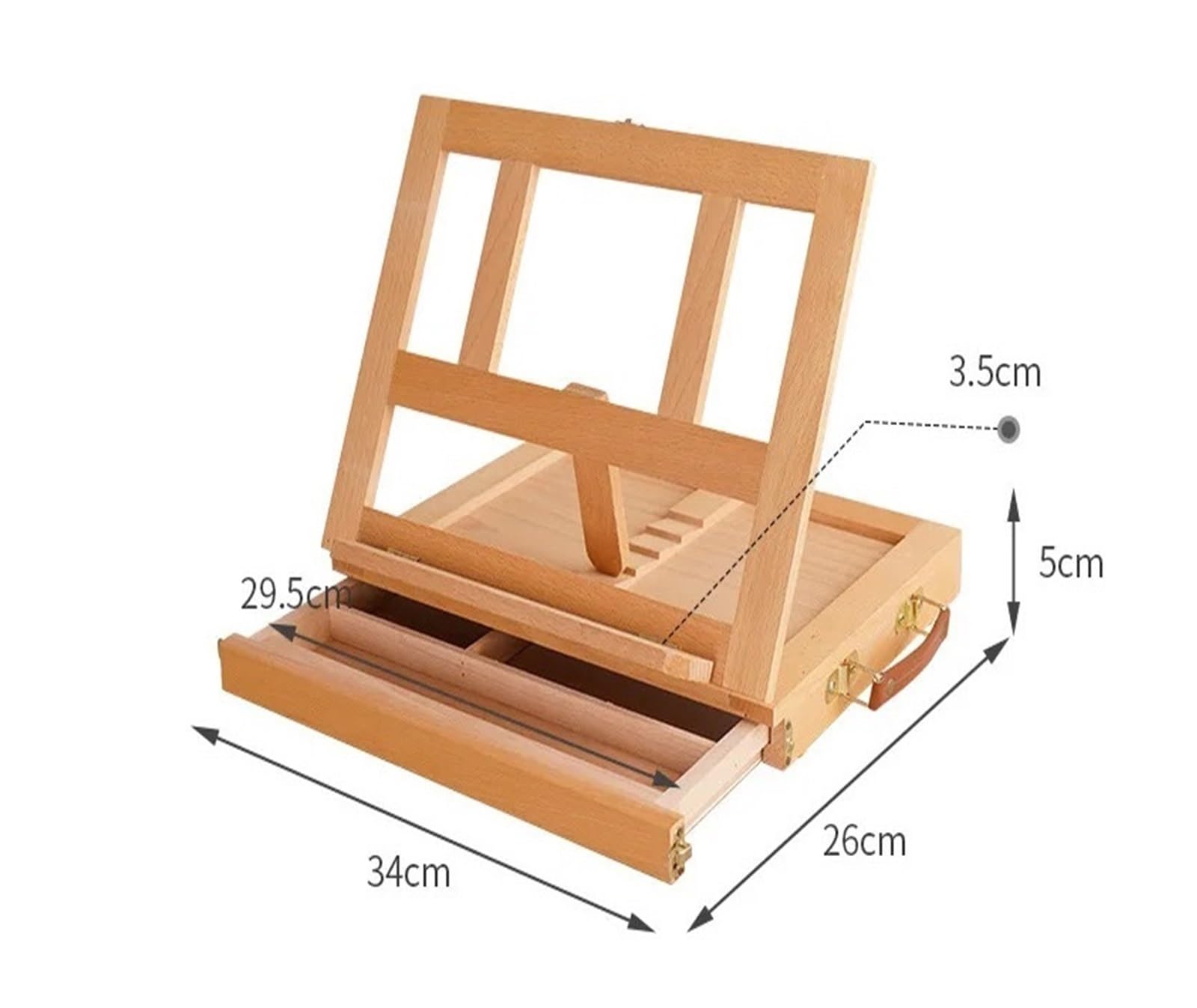 Cuadro de boceto para Artistas y Principiantes | Caballetes de escritorio soporte for pintura al óleo caja portátil de madera for dibujar estuches con cajón