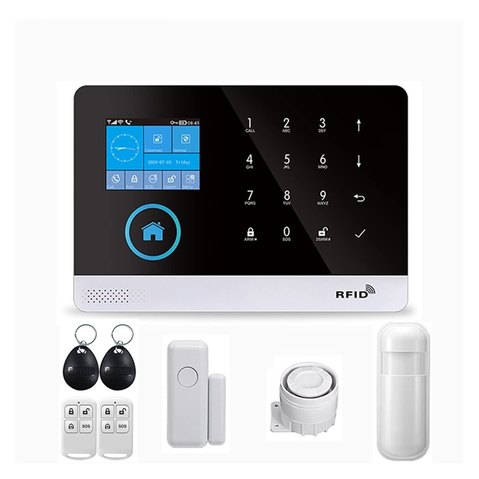 CUDTAPI Wireless GSM Home Security Alarm System For Tuya APP With Motion Sensor Detector Compatible(A)