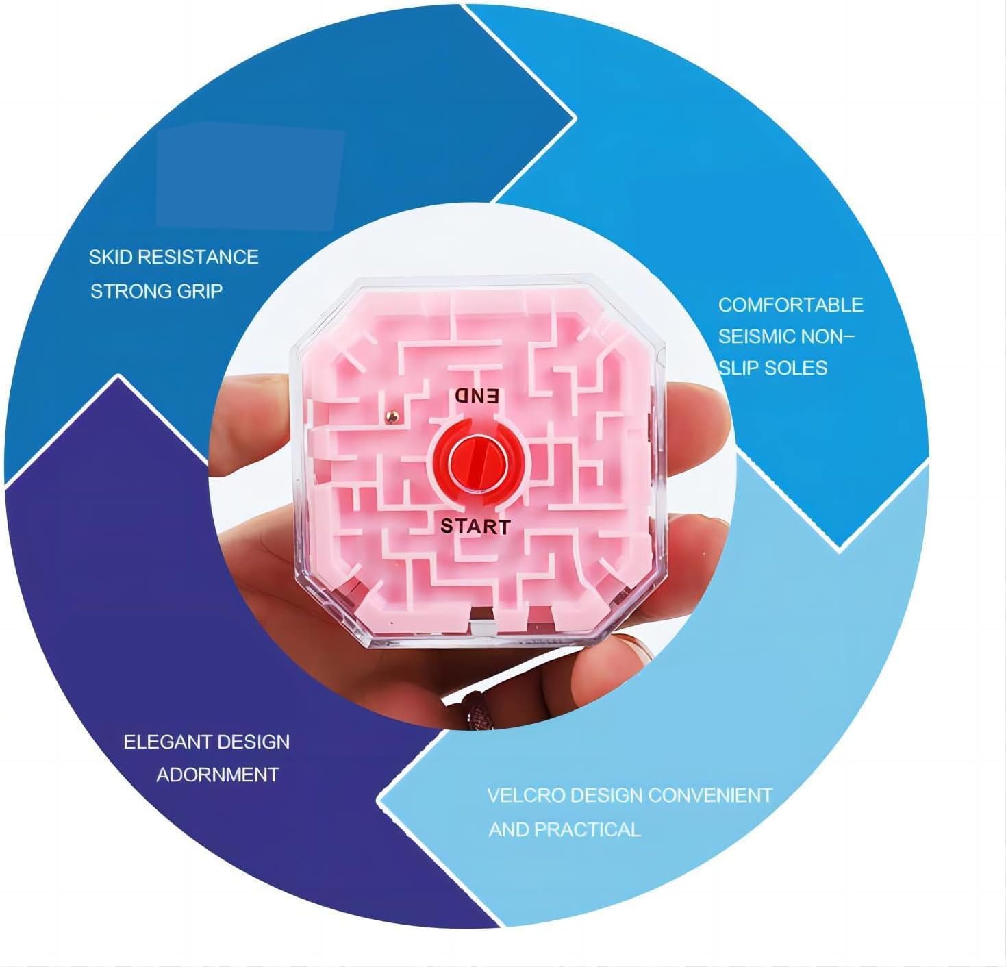 Magiczna kostka 3D Puzzle Labirynt Równowaga Labirynt Zabawki toczące się piłki, nauka edukacyjna Fidget Zabawka dla dzieci Dzieci Chłopcy Dziewczęta Mały rozmiar (4 szt.)
