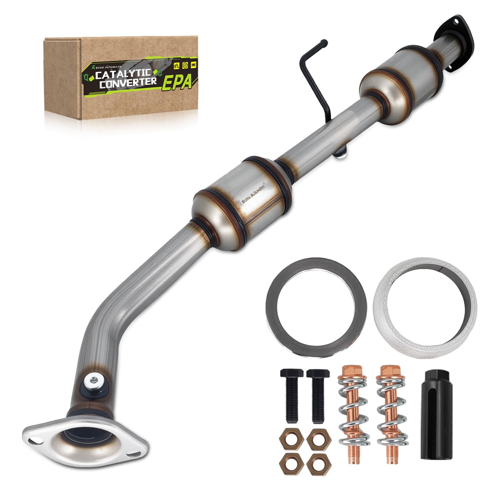 ECHO AUTOMILES Catalytic Converter Compatible with Toyota Tacoma 2005-2015 2.7L L4, (ONE-PIECE DESIGN, NO CUT, NO SPLICE), Rear Catalytic Convertor