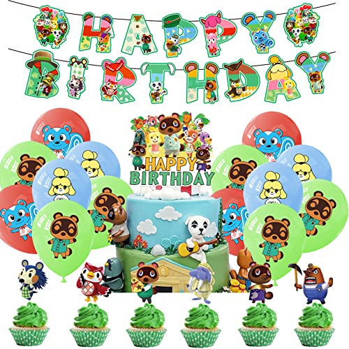 Birthday Party Decorations Set - Balloons and Cake Supplies with Banners