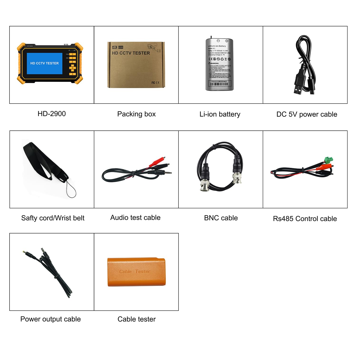 CCTV Camera Tester Supporto 8MP TVI CVI AHD CVBS Camera Tester 4.3 "Schermo RS485 PTZ Controllo Audio Test 12V Potenza di uscita