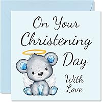 Vista 1 de Stuff4 Tarjetas de bautizo para niños y él, en tu día de bautizo, tarjeta de felicitación de bautizo, regalos de bautizo de primera comunión