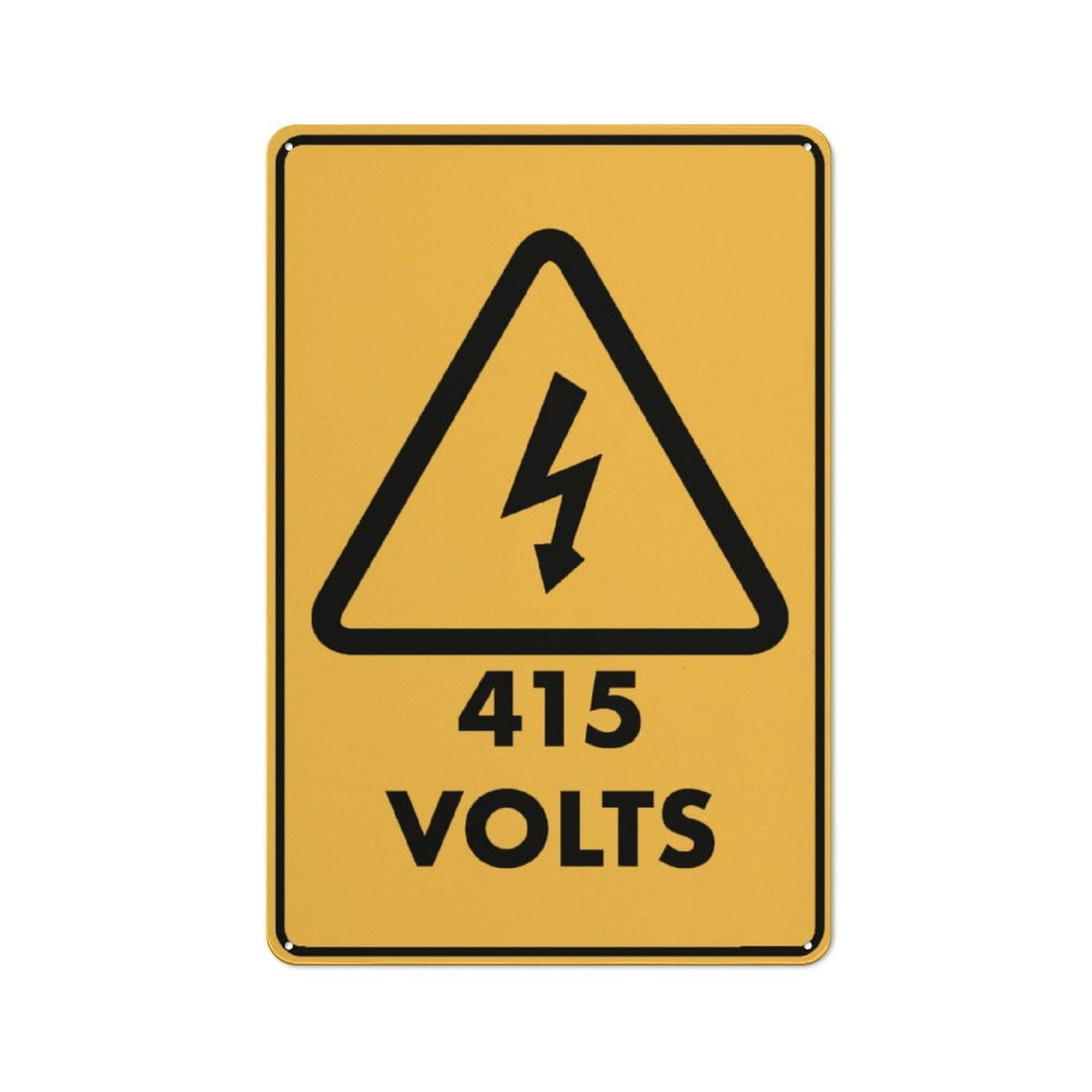 peiyeety Caution 415 Volts (Electrical Hazard) Metal Aluminum Sign 8"x12", Weather Resistant, Weatherproof, Indoor/Outdoor