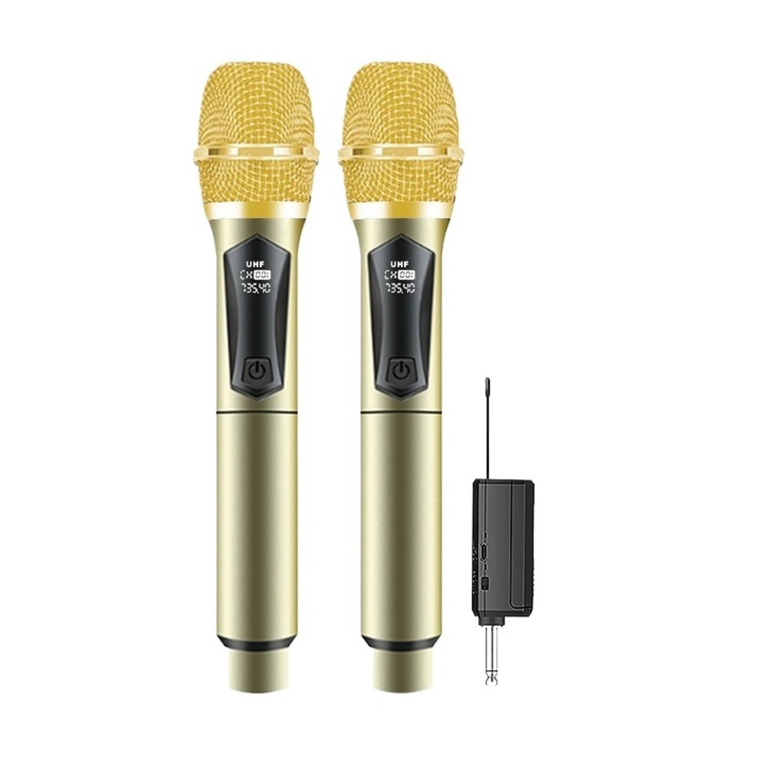Microfono Wireless 2 Canali UHF Frequenza Fissa Display A LED Portatile Con Raccolta Completa For Riunioni Di Karaoke In Chiesa Riproduzione Chiara Del Suono(Dual Channel)