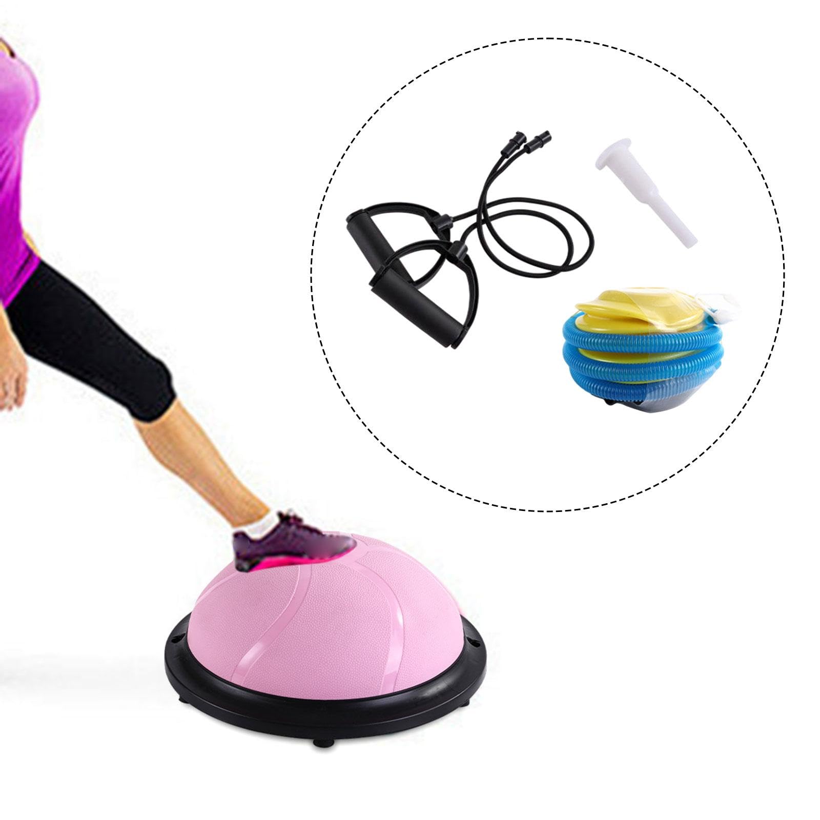 Amagogo Balance Ball Semicircolare con Base Antiscivolo Attrezzo per Allenamento con Fasce di Resistenza E Pompa Realizzato in PVC PP TPE Adatto a Allen