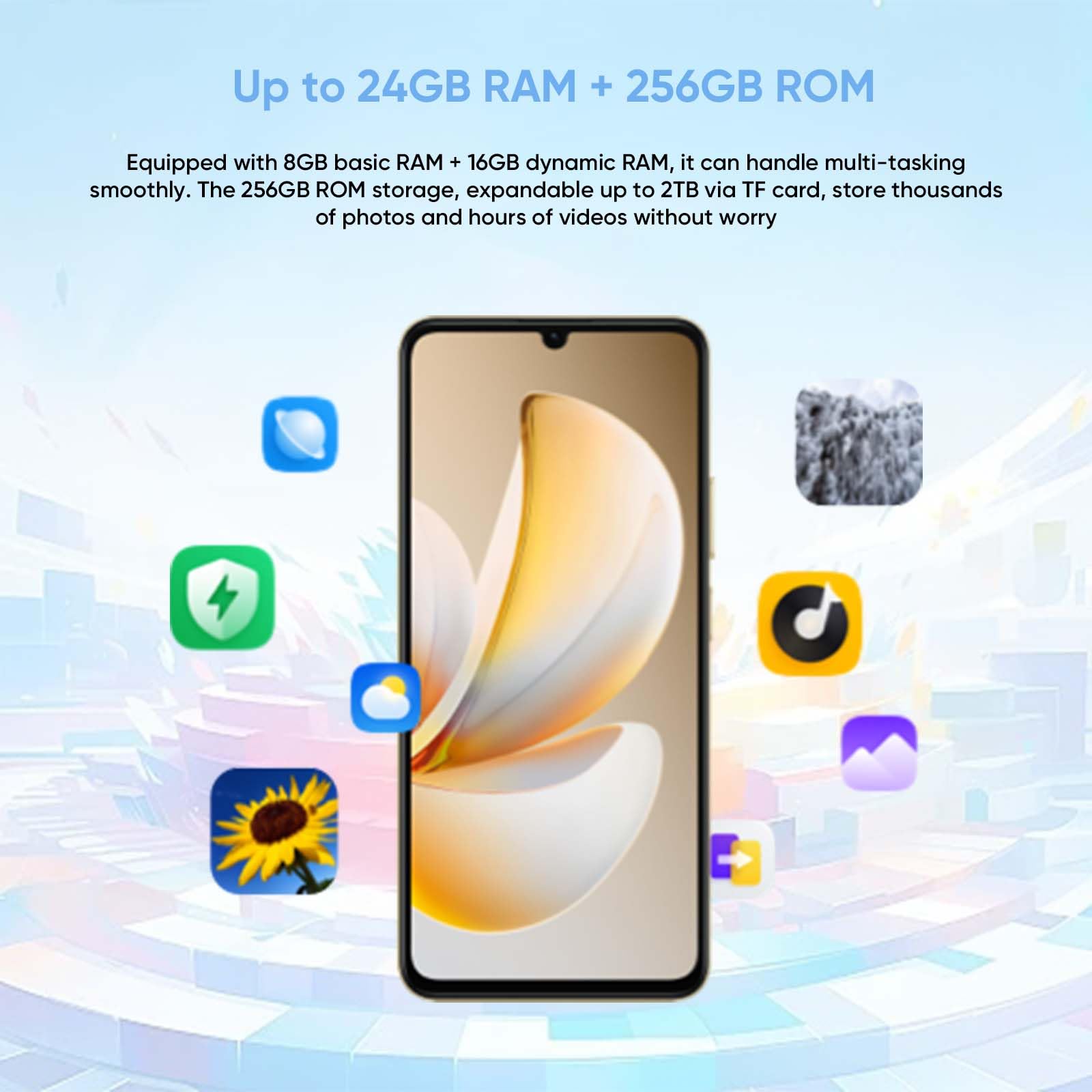 realme C71 Smartphone 8GB RAM + 256GB ROM, Telefono Cellulare Sbloccato con Batteria 6000mAh e Ricarica Rapida 45W, 120Hz Display Cellulari Android Dual SIM con Impronta Digitale Laterale, NFC, Bianco