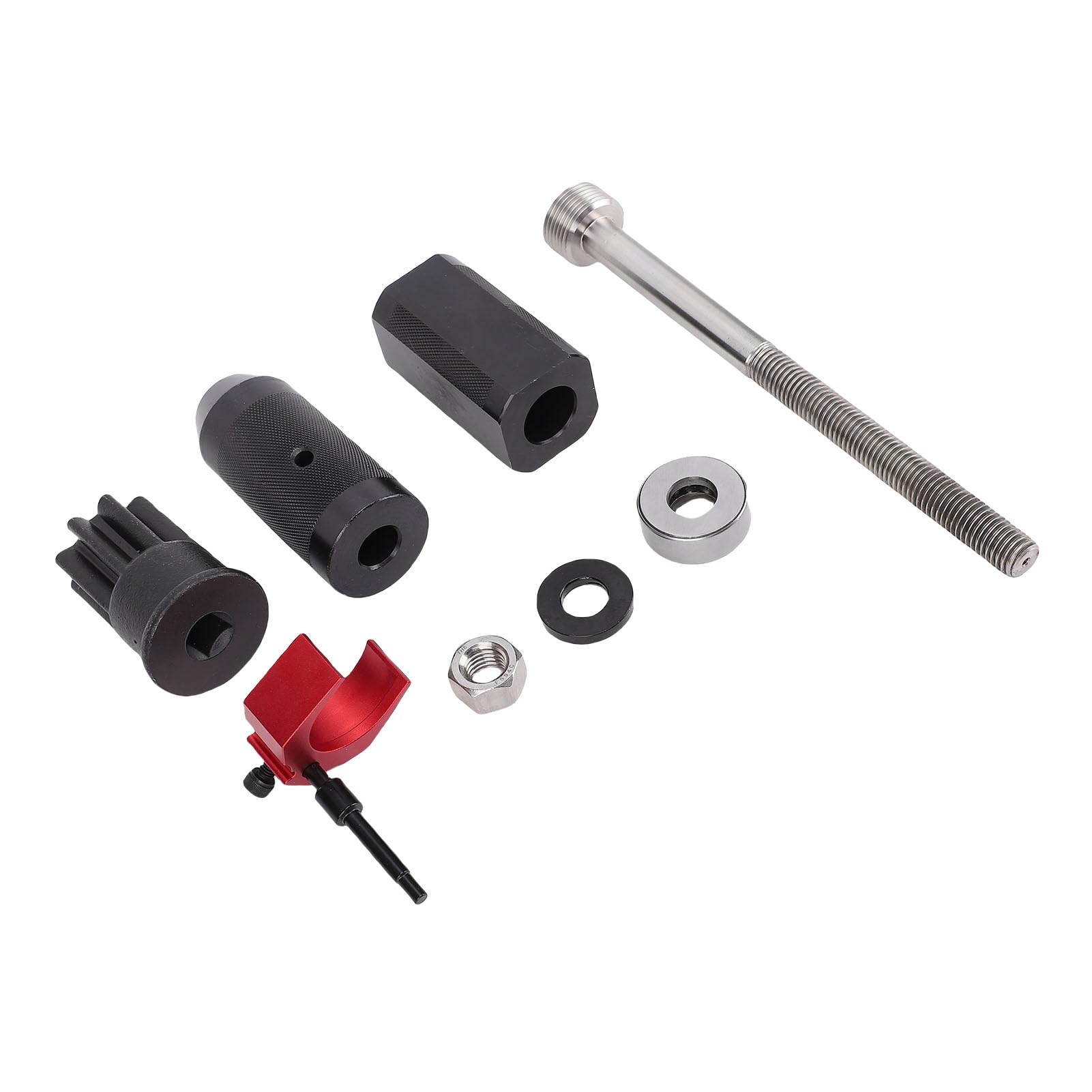 VGEBY Juego de Instalador de Removedor de Manga de Inyector, Kit de Herramientas de de Inyector Billet de Acero y Aluminio de 8 Piezas, Puente Extractor y Casquillo de Barra de Motor para Mecánica CAT