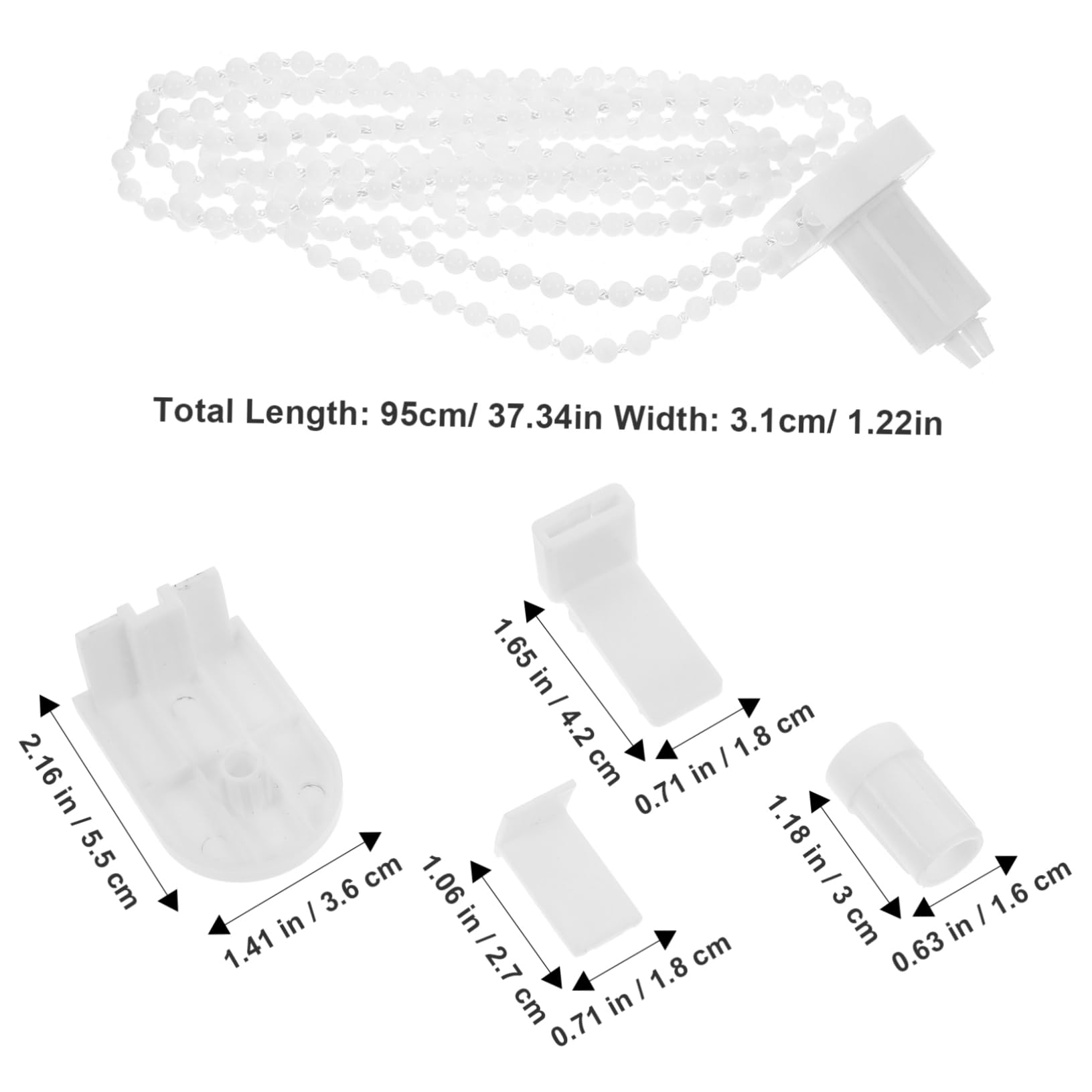 DECHOUS 1Set Roller Blind Repair Kit with Fittings Convenient Curtain Accessory for Easy Installation and Repair of Roller Blinds and Shades