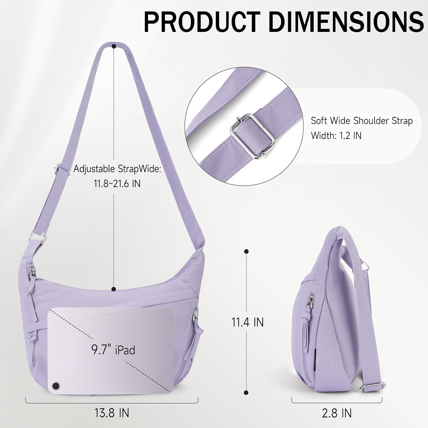 Polyester Crescent Casual Crossbody Bag for Women, Shoulder Tote Handbag Sling Dump... - Image 5