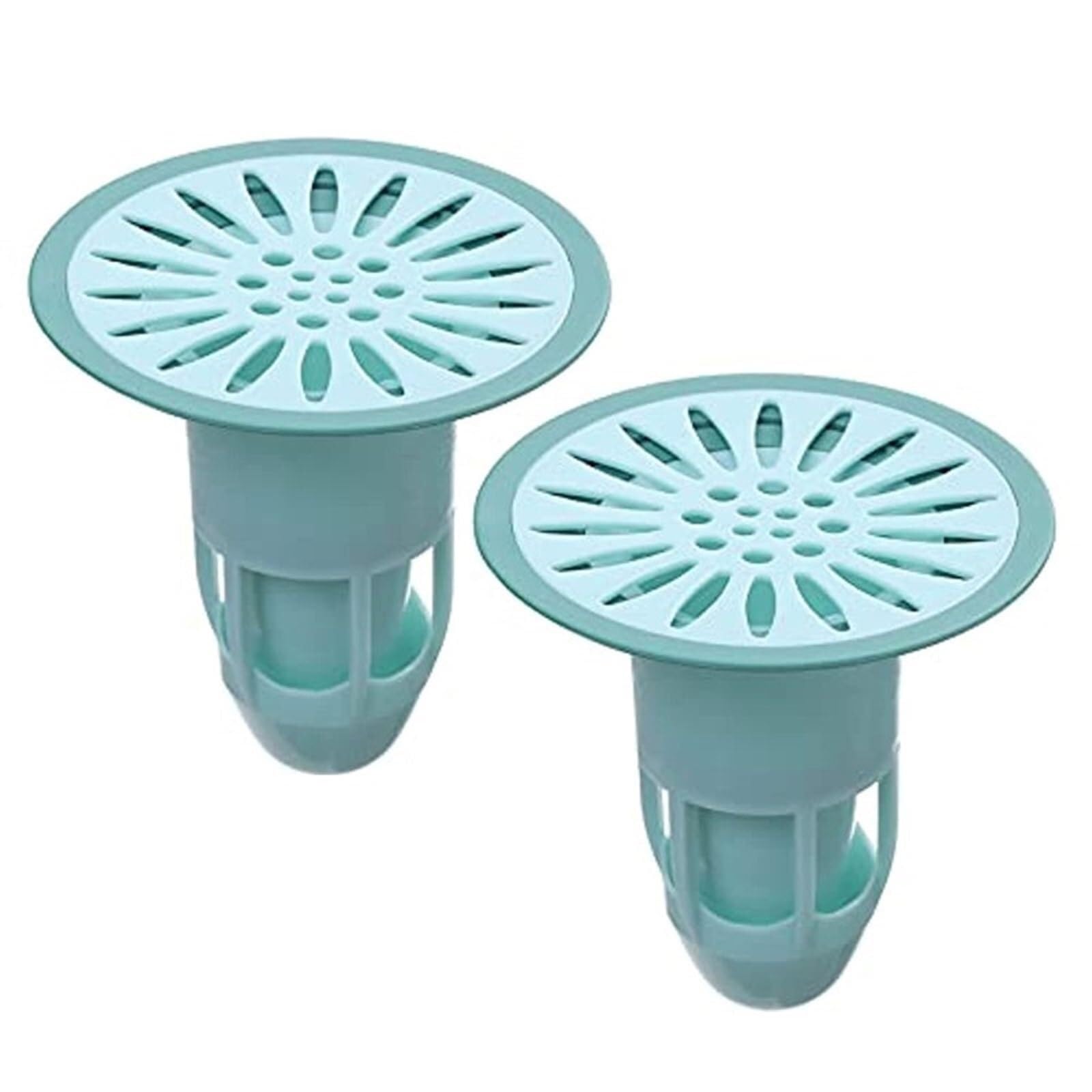 Shower Plug 2pcs Bathroom Floor Drainer Sink Drains Pop-Up Bounce Core Basin Drain Filter Hair Catcher Shower Strainer Bathtub Stopper(Upgrade-green)