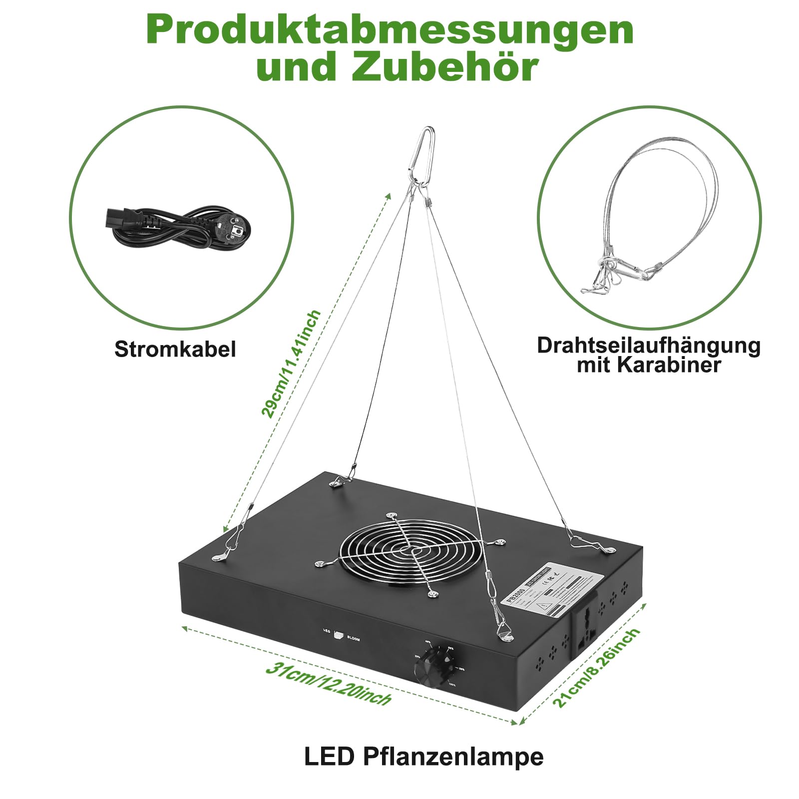 FIFlying LED Pflanzenlampe, 200W UV IR Vollspektrum Grow Lampe mit Dimmfunktion, LED Pflanzenlicht mit Daisy-Chain-Funktion, Grow Licht für Zimmerpflanzen, Gemüse, Blumen, Samen, Keimung, Blüte