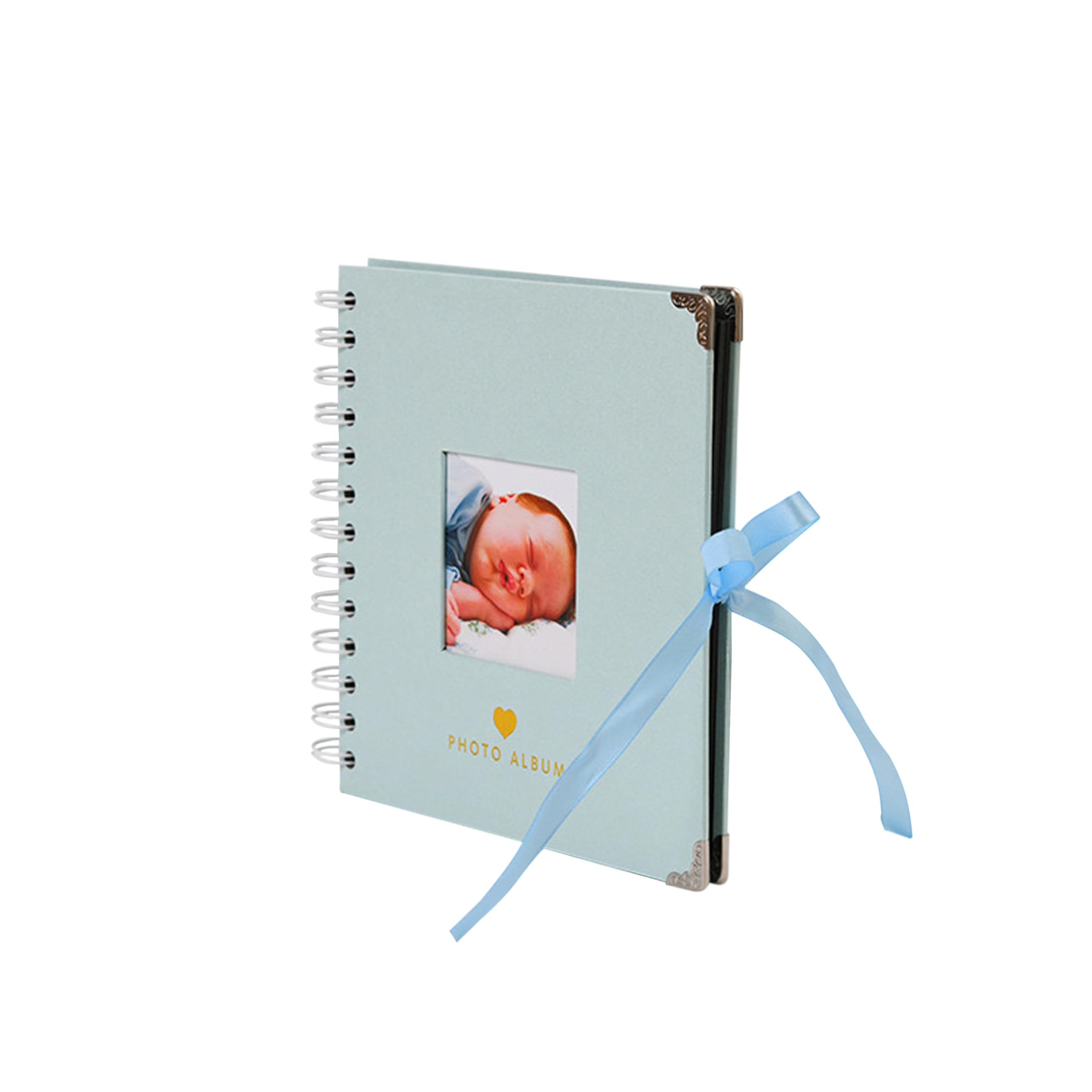 Luxury Personalized Photo Album DIY Scrapbook Personal Memory Holiday Family Book Pearl Blue With Window 30 Pages