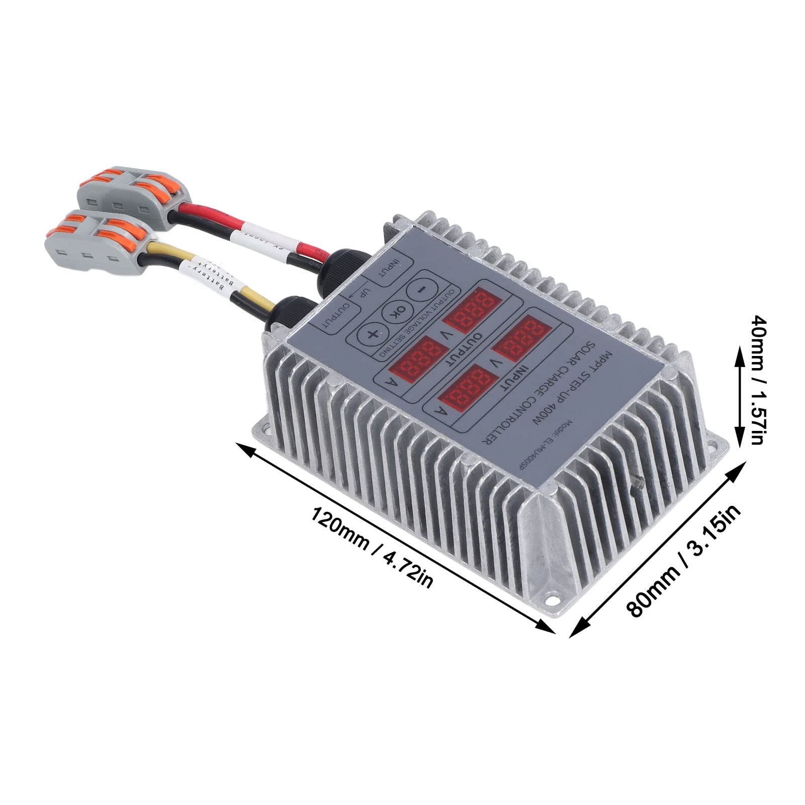 Solarbatterie-Laderegler, Boost-MPPT, 400W, Wasserdicht, Einstellbar 24-85V, mit Anzeige, Hohe Umwandlungseffizienz