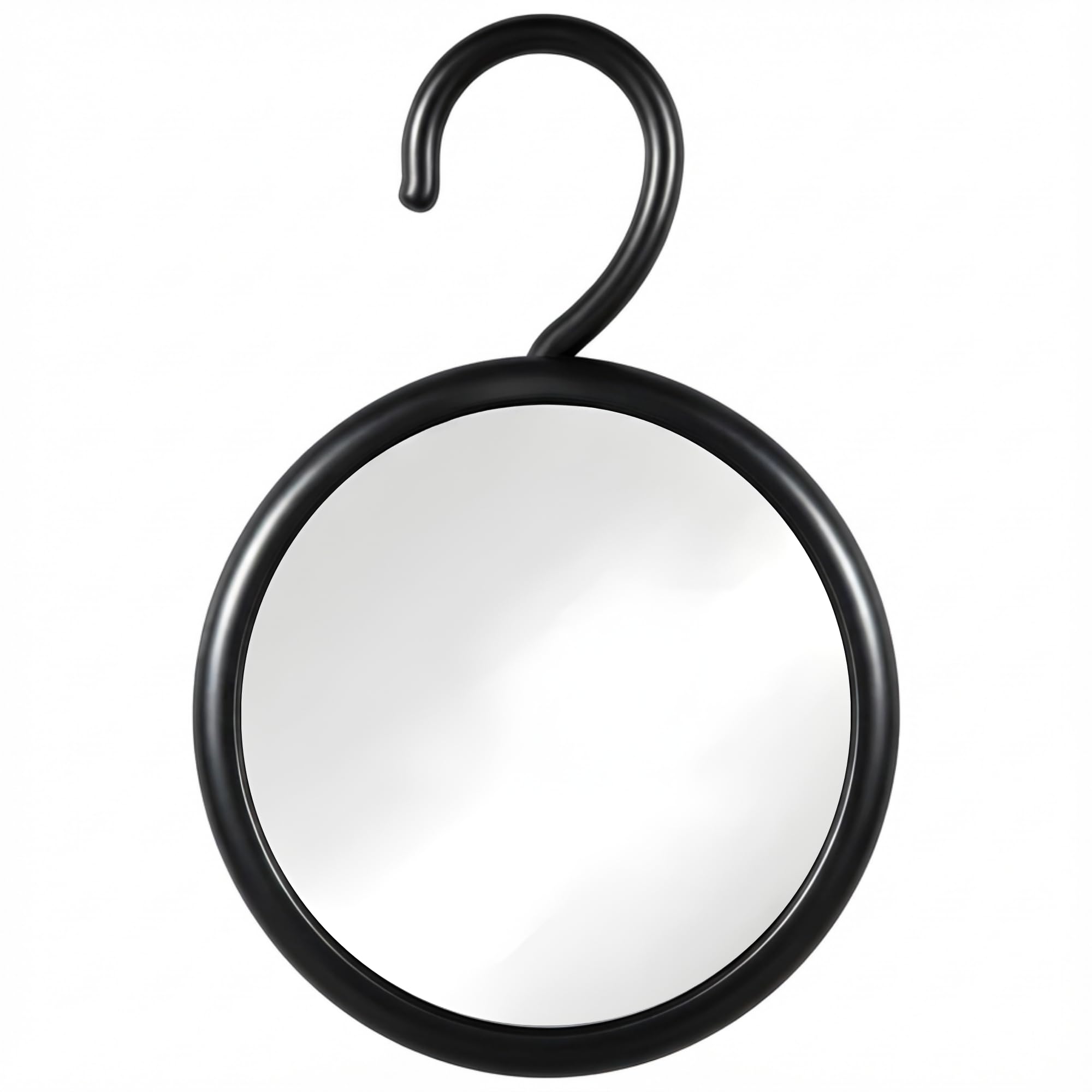 Mirrorvana Men's Black Fogless Shower Mirror For Shaving With Hook For Hanging, Anti Fog Shatterproof Surface And 360° Swivel - 17" (Black)