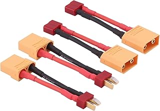 rflaueo 4pcs T-Plug Deans Style to XT90 Male Female RC Connector Adapter with 14awg 2inch Wire(E12-4)