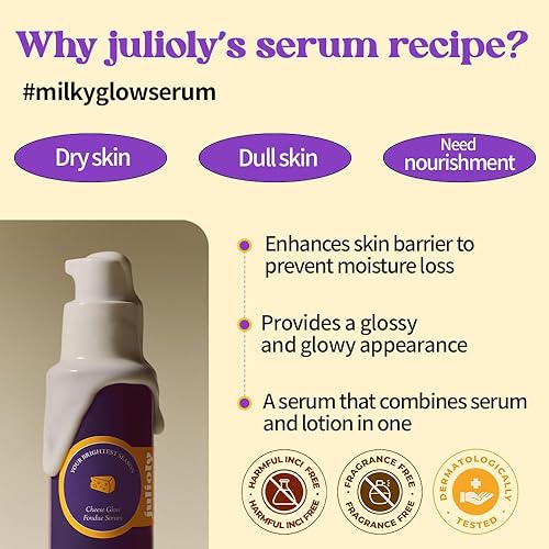 Miniatura 4 de julioly Suero de fondue de brillo lechoso l Piel de vidrio coreano l Libre de fragancia y adherencia, l Hidratante no graso, textura elástica para