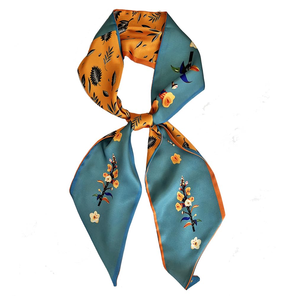 Silk Head Scarf for Hair Fashion Headwrap for Women Lightweight Neck Tie