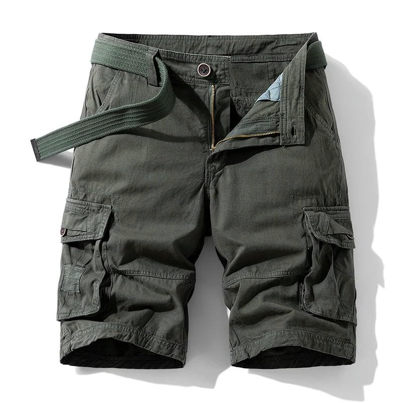 Pantalones cortos de verano para hombre, estilo cargo, estilo cargo, de algodón, recto, cómodos