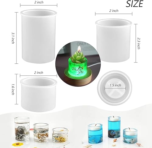 Miniatura 9 de Actvty Portavelas Tealight moldes de resina 2 piezas de esfera moldes de resina epoxi para mesa de centro de mesa de comedor decoraciones de boda