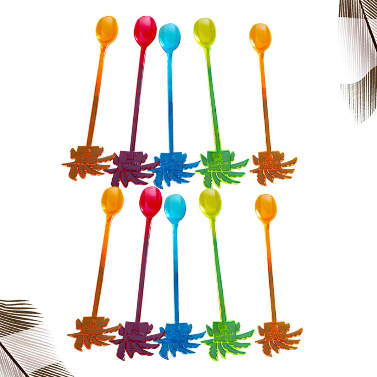 10pcs Coconut Tree Plastic Swizzle Sticks Drink Stirrer Xmas