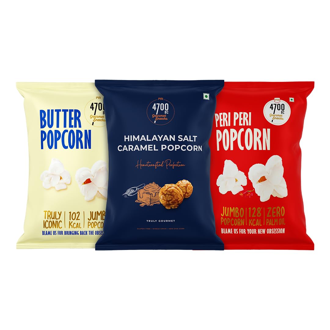 4700BC Popcorn Combo - Peri Peri, Jumbo Pack, 25g, Himalayan Salt Caramel, Pouch, 30g and Butter, Jumbo Pack, 25g-image-9