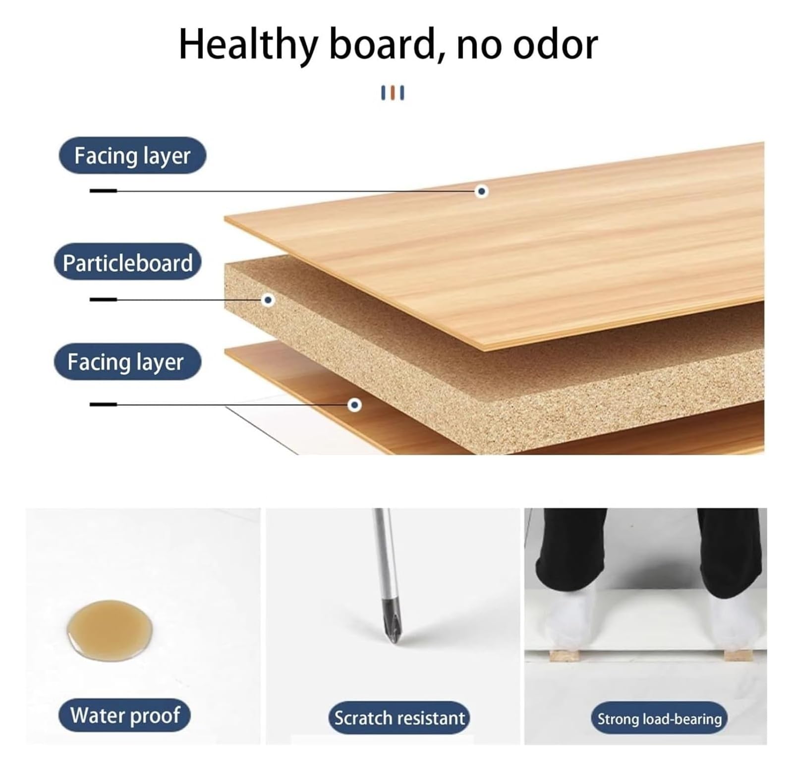 Tavolo da Lavoro Pieghevole a Parete per impieghi gravosi con ripiano flottante, Design salvaspazio per casa, Ufficio, Cucina o Bar. Postazione di Lavoro Robusta da 100x24 cm/39,5x10 Pollici