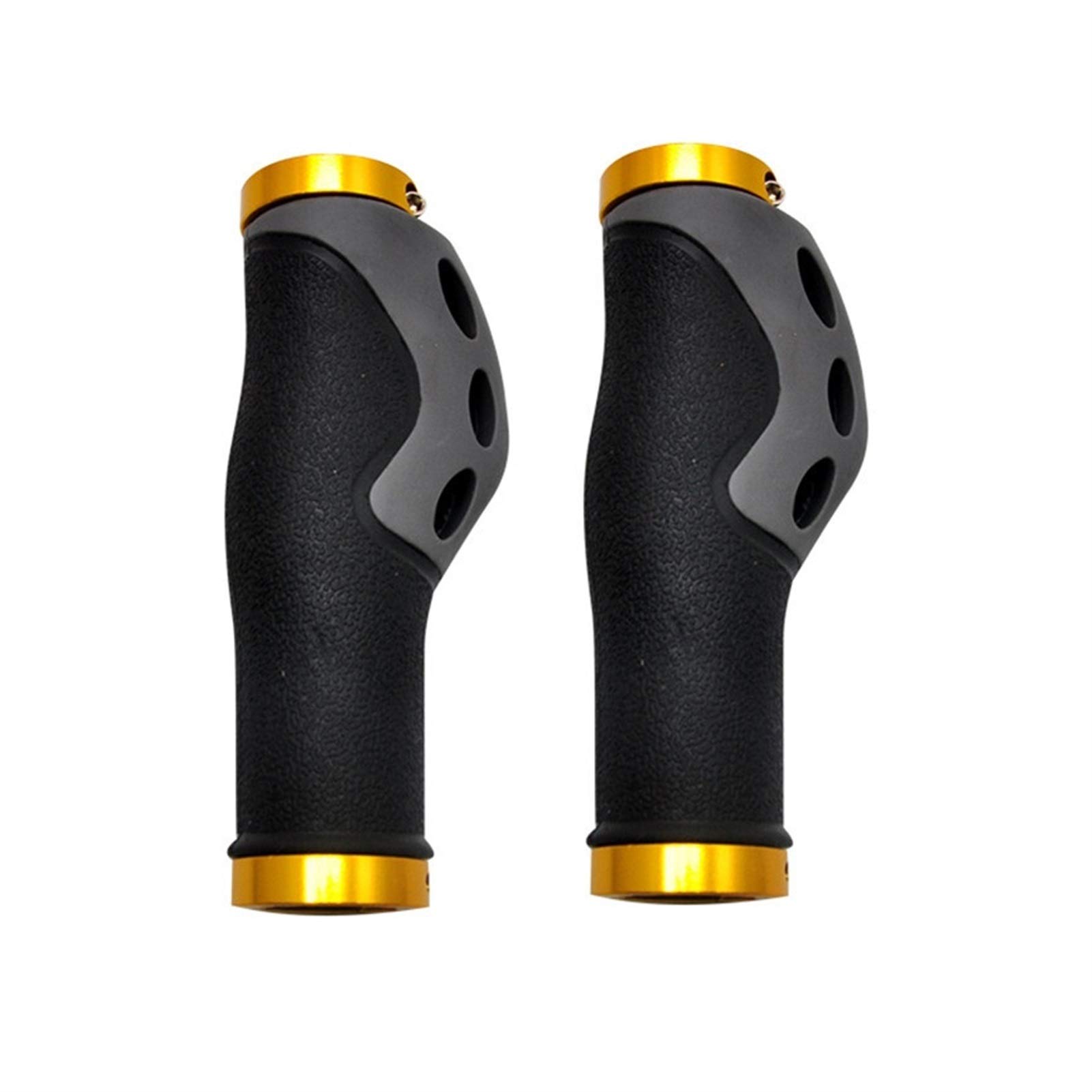Poignées de vélo ergonomiques en caoutchouc gris et or 22,2mm pour VTT et vélo pliant
