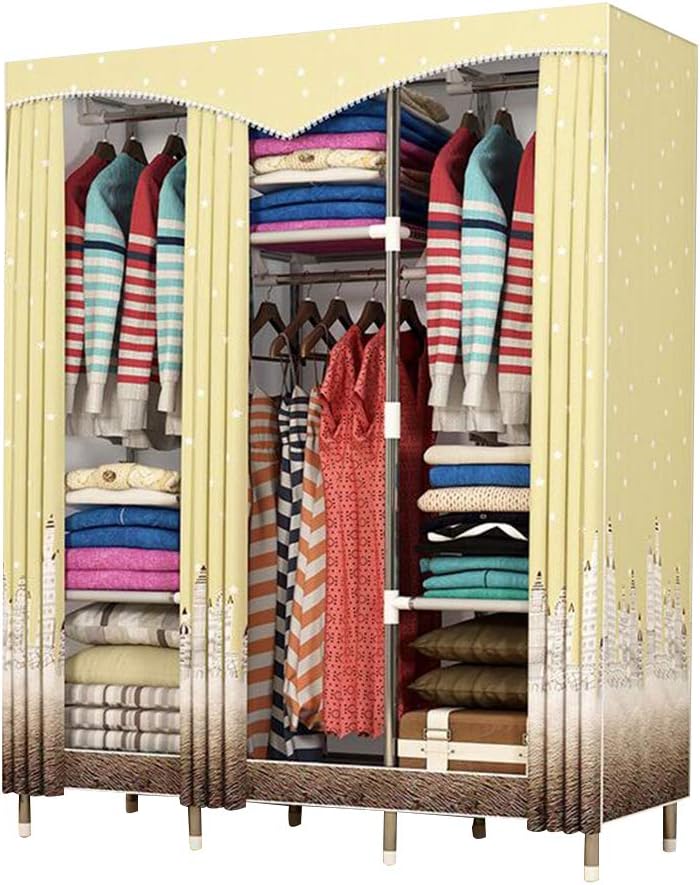 Cloth Wardrobe Clothes Closet, Portable Closet Wardrobe Storage Closet Standing Closet Fabric Cabinet Portable Wardrobe,A_130X45X170CM