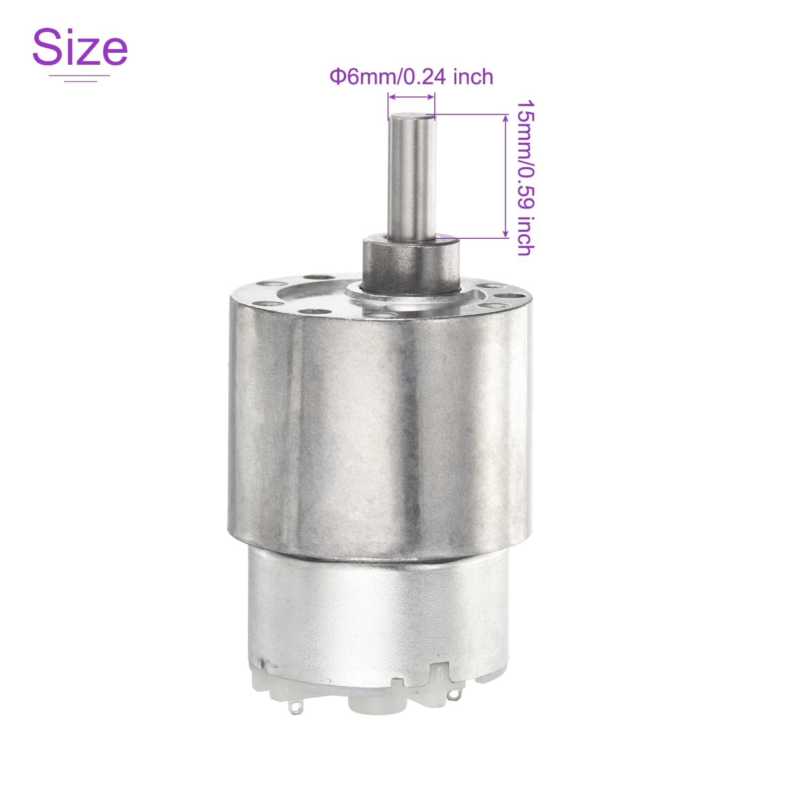 DMiotech 12V 8RPM Rated Torque 0.02-2.0 Output Shaft Length 15mm Micro DC Speed Reduction Motor Mini Metal Gearbox Motor for RC Car Robot Model DIY RC Toys Engine - Image 3
