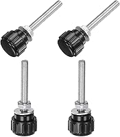 Vista 75 de Uxcell 4 juegos de perillas estriadas con tornillos de pulgar y tuercas, rosca macho métrica M6 x 35 mm, cabeza de plástico de 25 mm, perillas