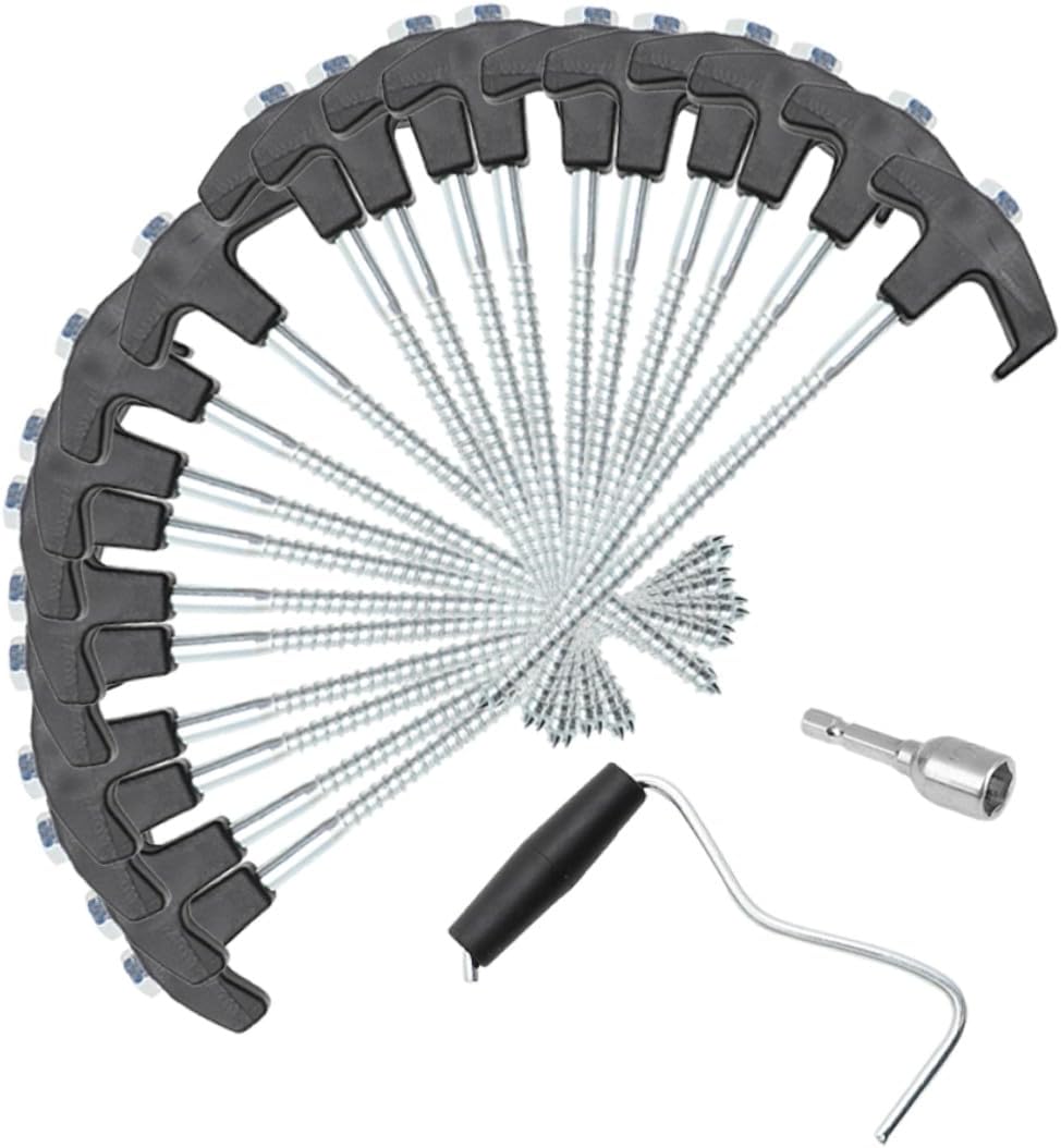 GALPADA Heavy Duty Steel Tent Stakes 22pcs Ground Pegs Set for Camping Outdoor Yard Decorations Windproof Tent Accessories