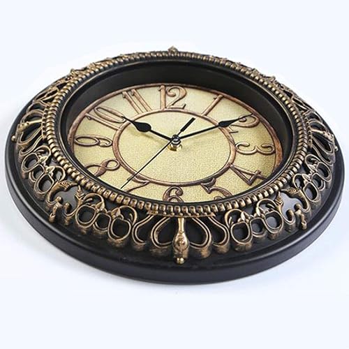 Miniatura 4 de VOSAREA Reloj de pared negro, silencioso sin puntas, de cuarzo de calidad de 10.0in, funciona con pilas, redondo, fácil de leer en casa, oficina,