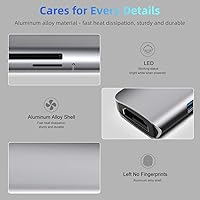 Vista 7 de WALNEW Hub USB C con HDMI 4k, entrega de energía de 100 W, lector SD/TF, puertos de datos USB 3.0, adaptador multipuerto USBC 7 en 1, Thunderbolt 4